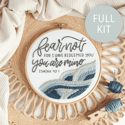 Fear Not Isaiah 41:10 Scripture Embroidery Kit – Gift for Christian Women | Abide Embroidery Co.