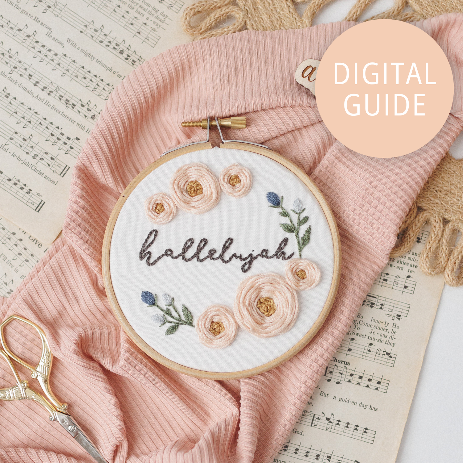“Hallelujah” Embroidery Digital Guide - Abide Embroidery Co.