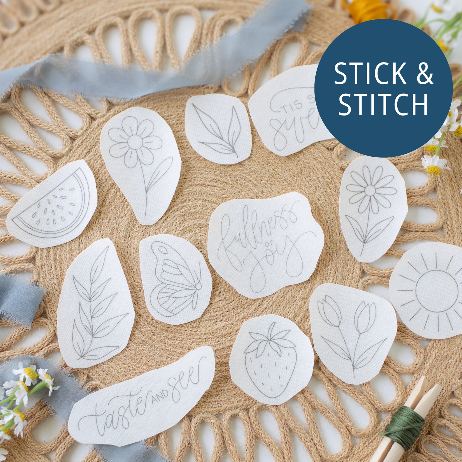 “Taste and See” Stick & Stitch Embroidery Patterns - Abide Embroidery Co.