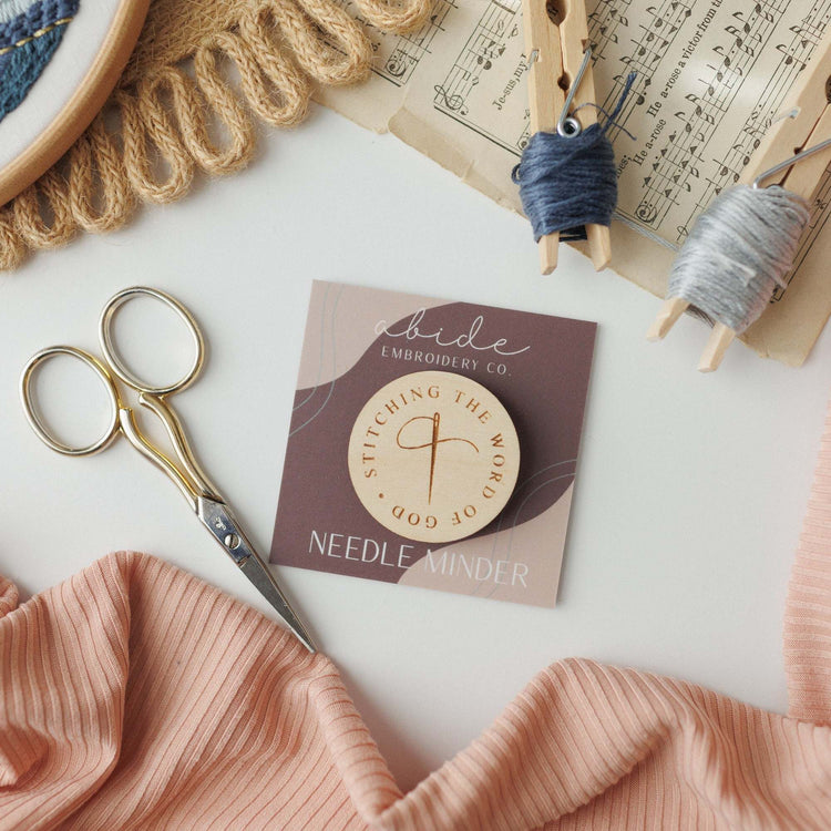 Stitching Scripture Magnetic Needle Minder for Hand Embroidery | Abide Embroidery Co.