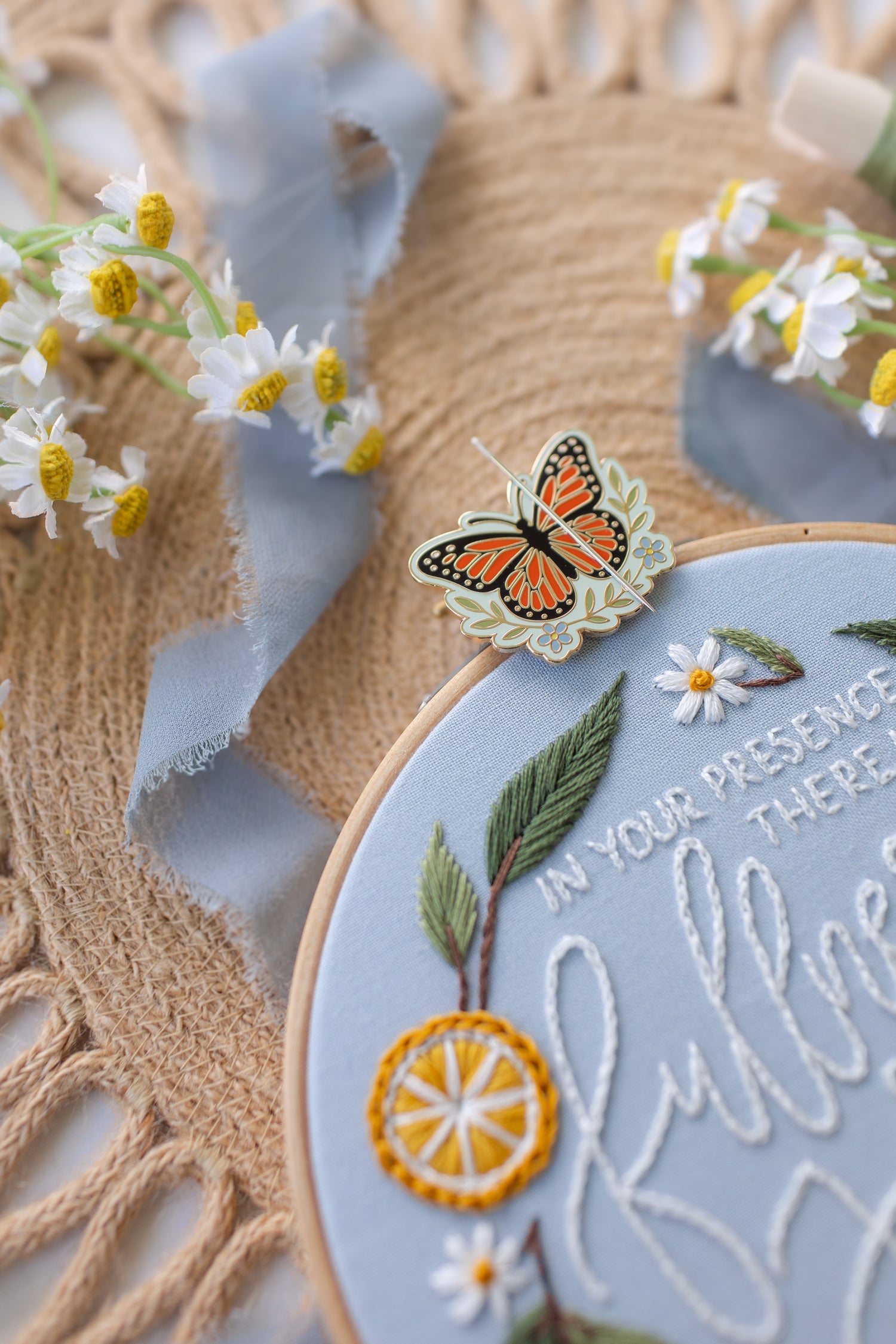 Butterfly Magnetic Enamel Needle Minder - Abide Embroidery Co.