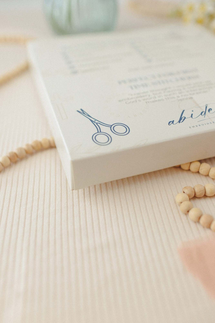 Ready-to-Gift Kit Sleeve Packaging for Embroidery Kits | Abide Embroidery Co.