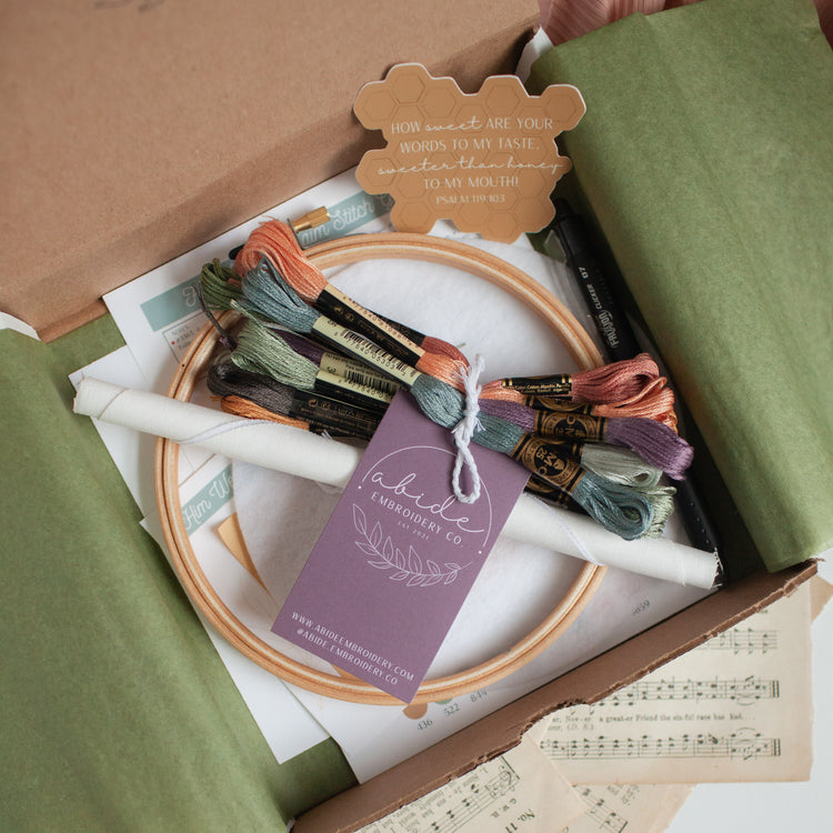 "Him We Proclaim” (Colossians 1:28), Embroidery Kit - Abide Embroidery Co.