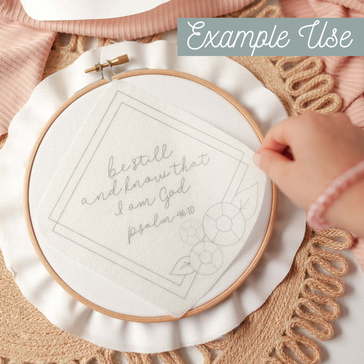 Water Soluble Stick and Stitch Stabilizer Sample Pack – Printable Embroidery Transfer Paper | Abide Embroidery Co.