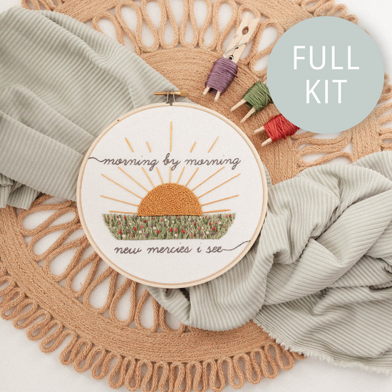 “Morning by Morning New Mercies I See” Embroidery Kit - Abide Embroidery Co.