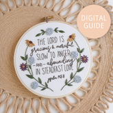 “The Lord Is Gracious and Merciful” Embroidery Digital Download - Abide Embroidery Co.