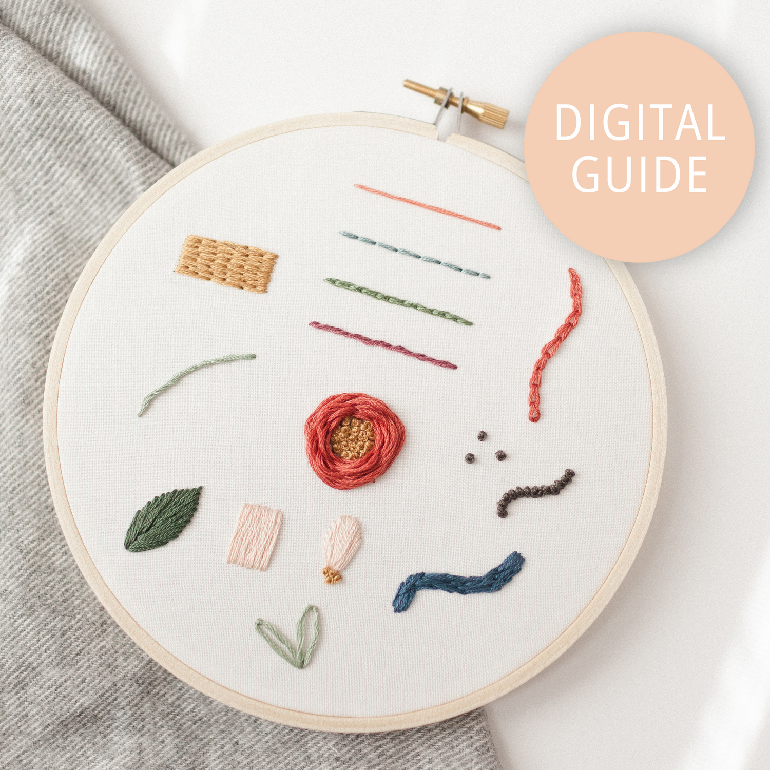 13-Stitch Practice Guide Embroidery Digital Download - Abide Embroidery Co.