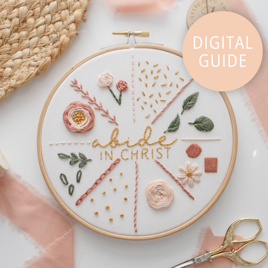 17-Stitch Practice Embroidery Digital Guide - Abide Embroidery Co.