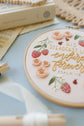 Stitching the His Steadfast Love Psalm 118 embroidery pattern in a wooden hoop | Abide Embroidery Co.
