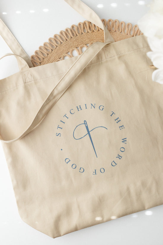 Stitching the Word of God Tote Bag - Abide Embroidery Co.