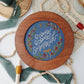 O Come O Come Emmanuel Advent embroidery displayed in a 6 inch Modern Hoopla hoop frame | Abide Embroidery Co.