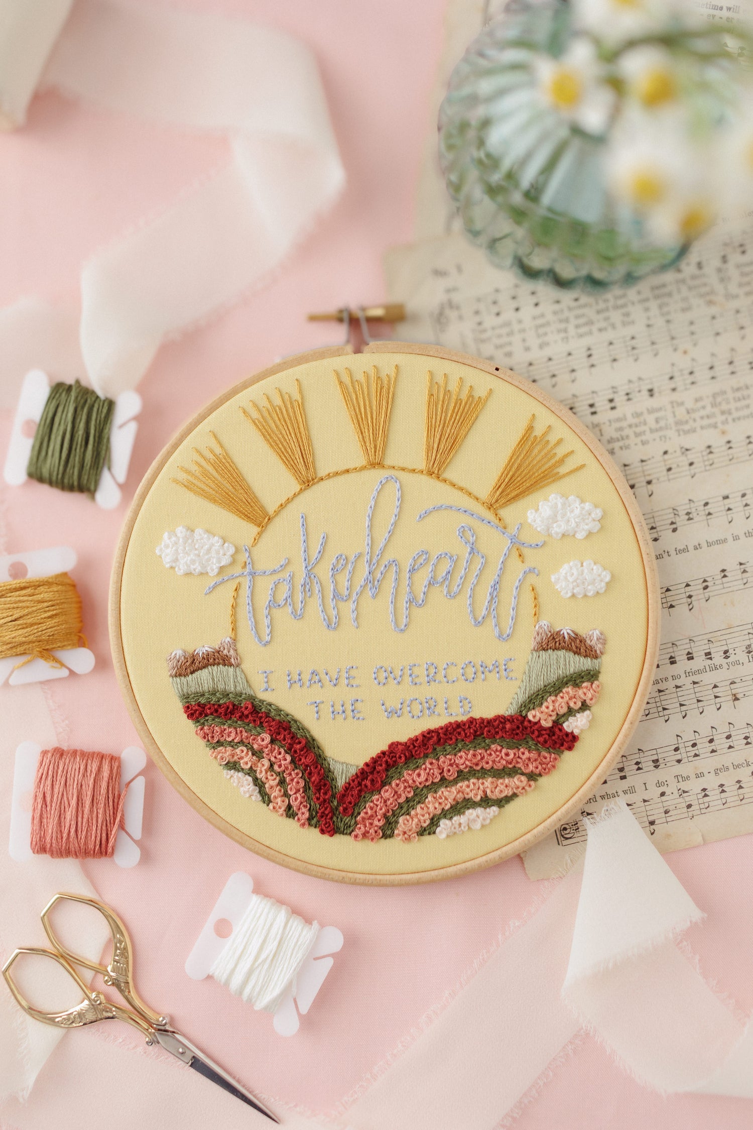 “Take Heart, I Have Overcome the World” Digital Guide (2026 Easter Stitch-Along) - Abide Embroidery Co.