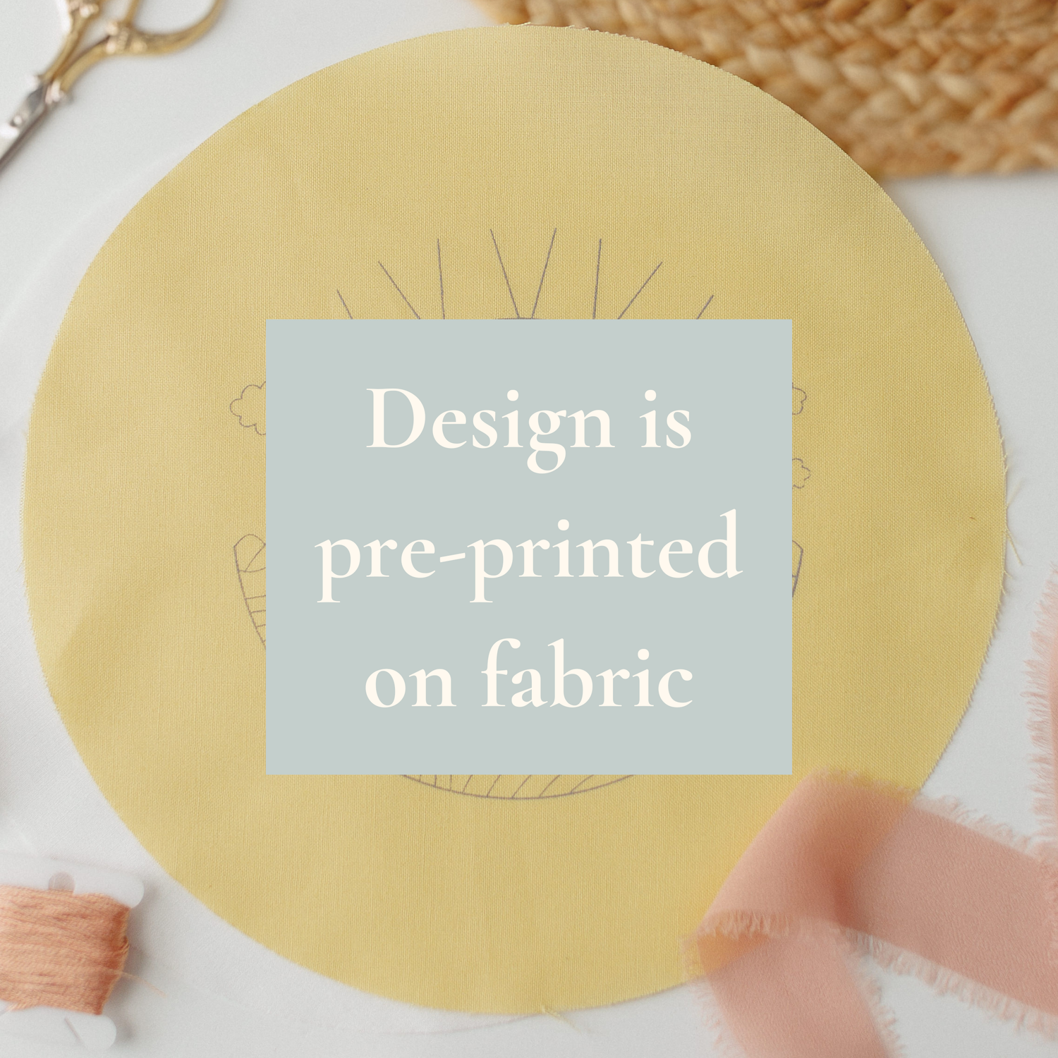 Pre-Cut, Pre-Printed Circle Fabric Bundles (2026 Easter Stitch-Along) - Abide Embroidery Co.