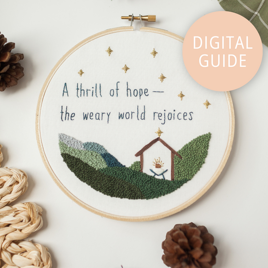 “A Thrill of Hope” Digital Embroidery Download (2021 Advent Stitch-Along) - Abide Embroidery Co.