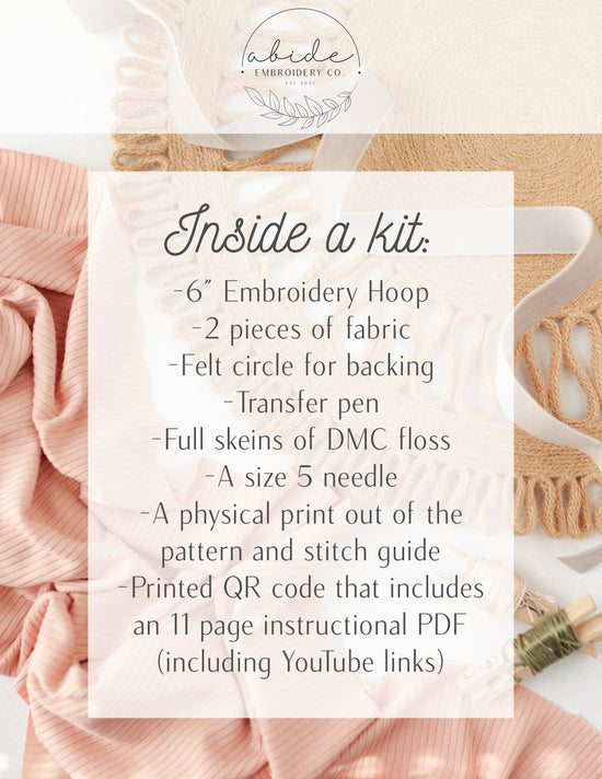 Abide in Christ John 15:4 Scripture Embroidery Kit – Signature Design | Abide Embroidery Co.