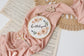 Hallelujah hoop styled on vintage sheet music with a blush drape