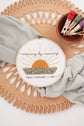 Morning by Morning sunrise embroidery hoop with floss bobbins