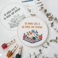 Finished hoop shown beside the printable pattern and colour-and-stitch guide from the digital download