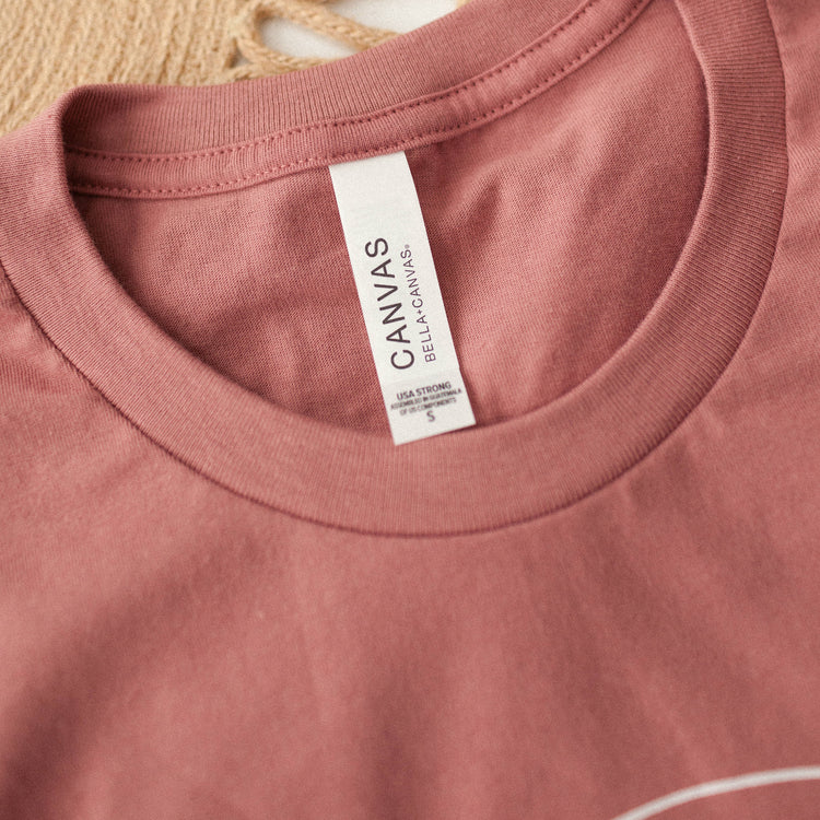 Abide Embroidery Co. Short Sleeve T-Shirt, Bella + Canvas Unisex Tee, Mauve - Abide Embroidery Co.