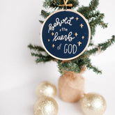 Behold the Lamb of God, Jesus In the Manger, Christmas Ornament, Embroidery Pattern for Beginners, Digital Download - Abide Embroidery Co.