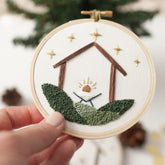 Behold the Lamb of God, Jesus In the Manger, Christmas Ornament, Embroidery Pattern for Beginners, Digital Download - Abide Embroidery Co.
