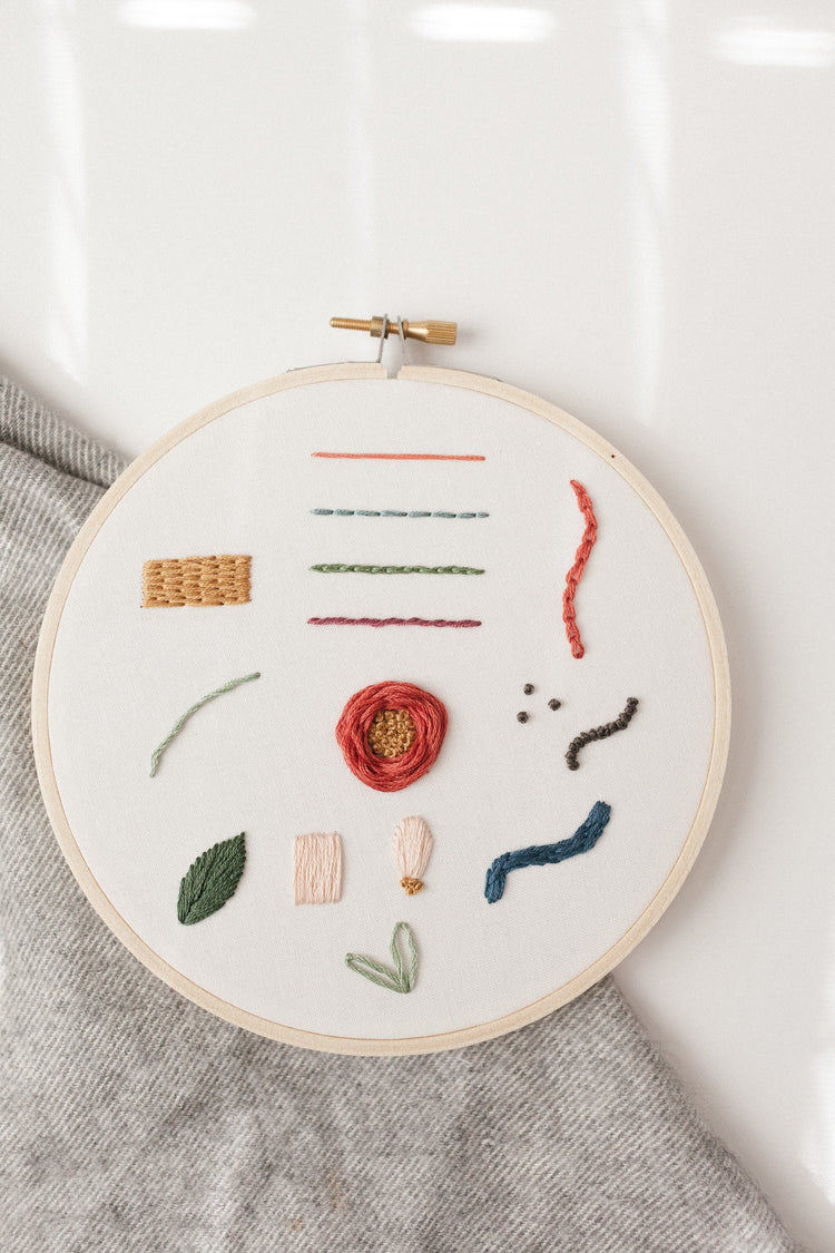 13-Stitch Practice Guide Embroidery Kit