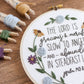The Lord Is Gracious and Merciful Psalm 145:8 Beginner Embroidery PDF Pattern | Abide Embroidery Co.